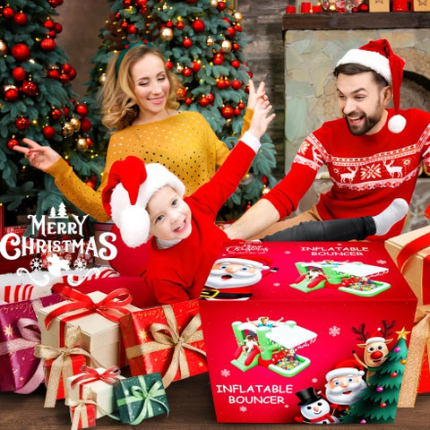 Christmas Jump  N Slide Inflatable Bouncer For Kids Complete Setup With Blower - 80 X 91 Play Area - 55 Tall